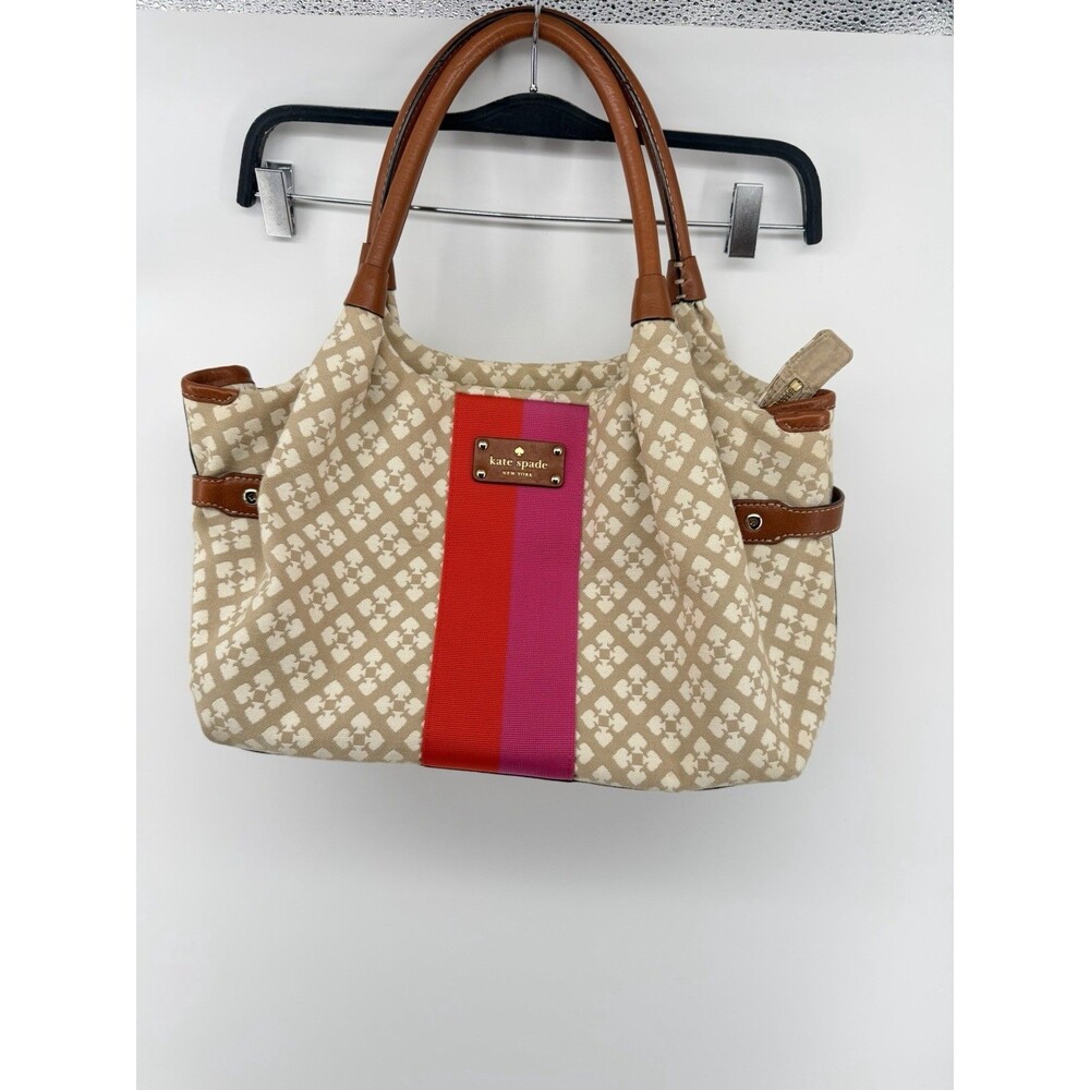 Kate Spade New York Stevi Classic Stucco Canvas & Leather Large Tote/Diaper Bag